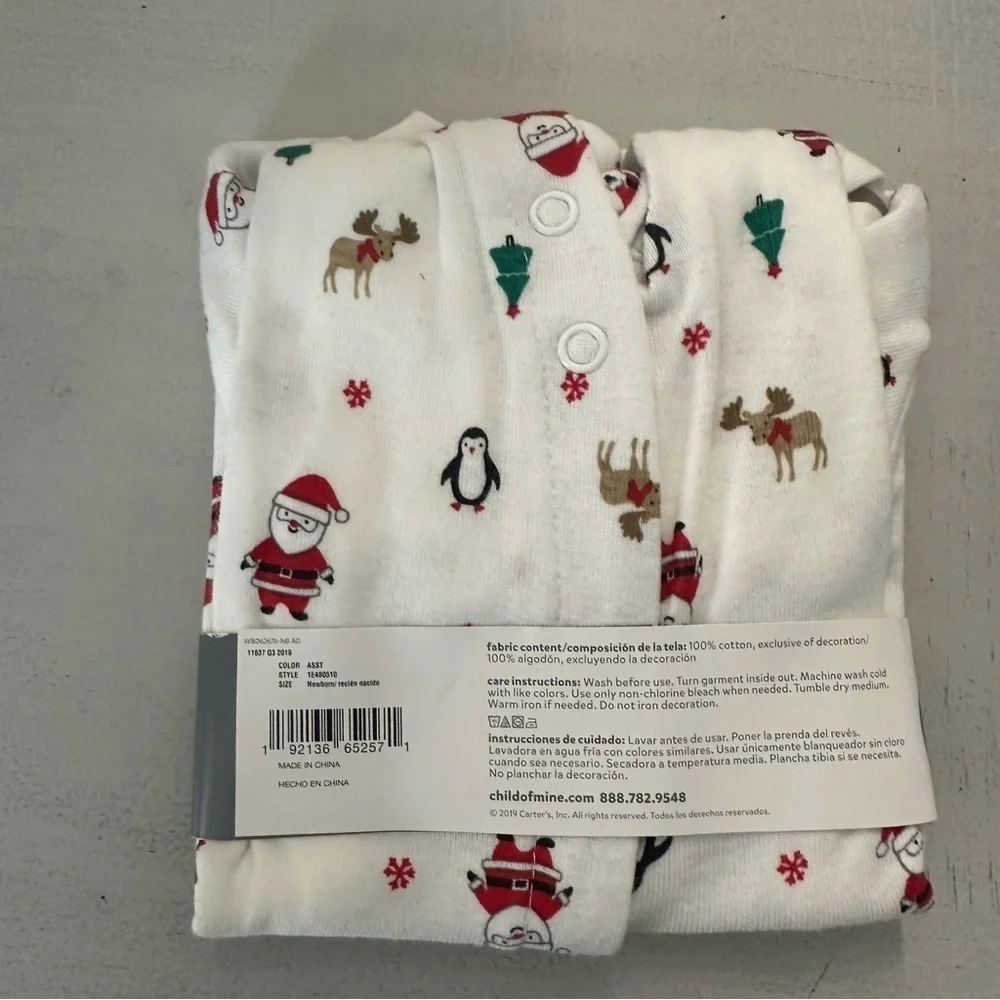 Child of Mine by Carters Newborn Sleep & Play Long Sleeve Onesies Sz Newborn NWT